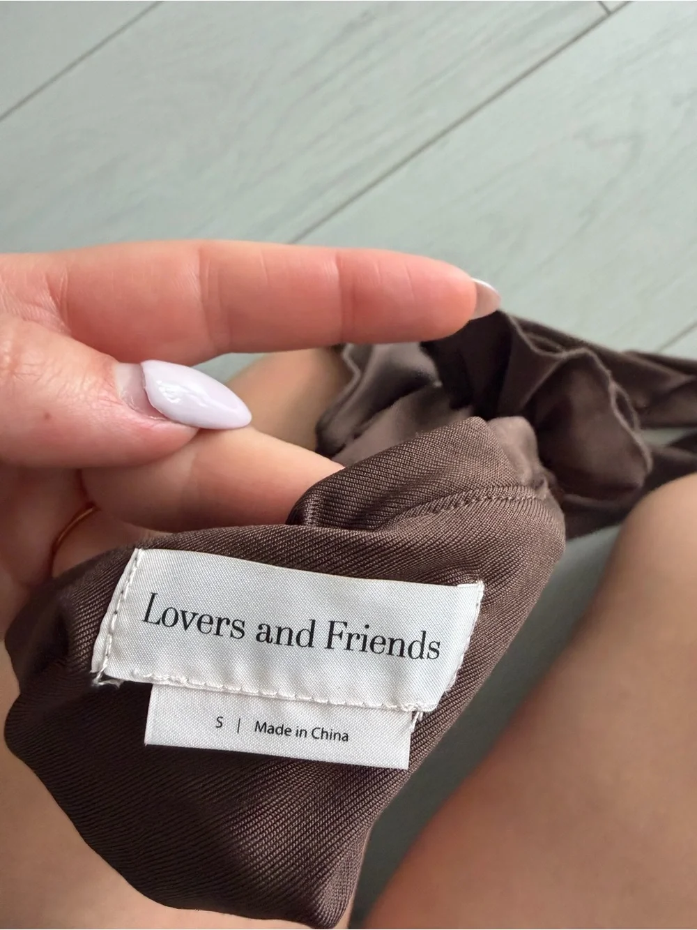 Lovers + Friends Brown One-Shoulder Crop Top & Skirt Set